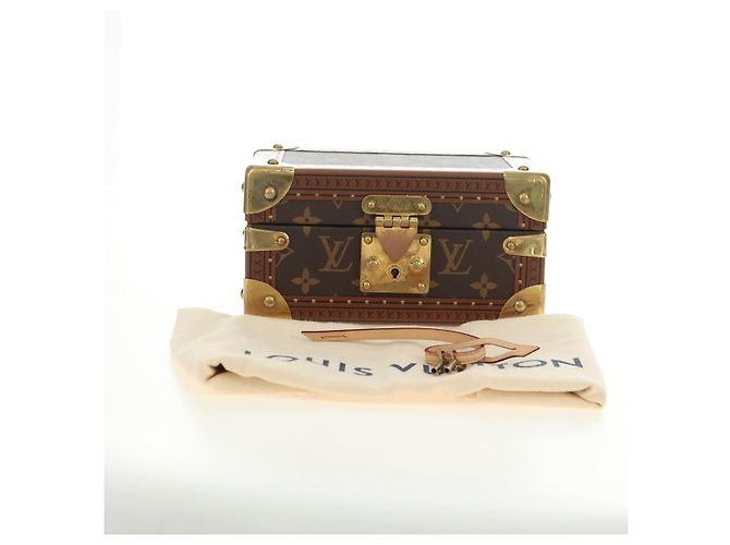 LOUIS VUITTON Monogram Coffretrezor 20 Jewelry Box Marron LV Auth 181425SM Monogramme - vue 23