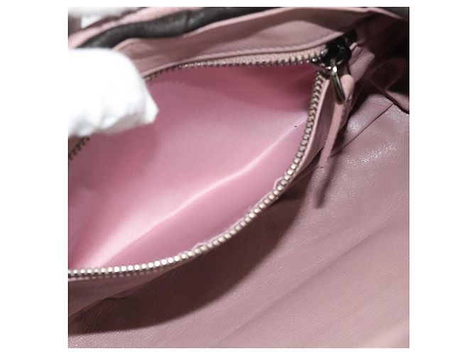 Borsa a Spalla PRADA in Pelle Marrone Scuro Argento Auth 181835M - vista 21
