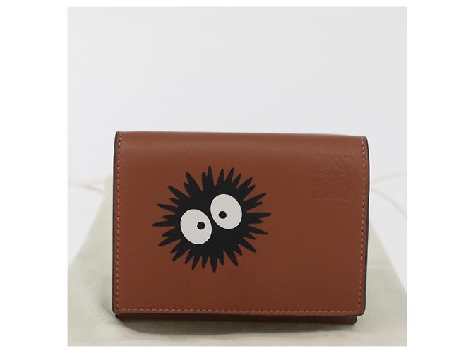Portafoglio compatto LOEWE Studio Ghibli Collaboration in pelle marrone Auth 182792SM Argento - vista 12