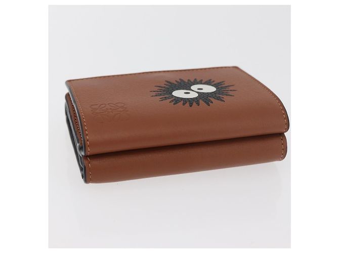 Portafoglio compatto LOEWE Studio Ghibli Collaboration in pelle marrone Auth 182792SM Argento - vista 5
