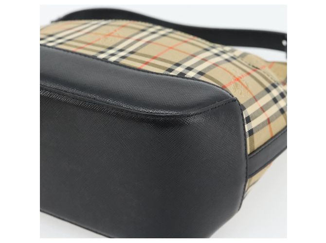 BURBERRY Nova Check Schultertasche Canvas Beige Gold Auth 182559 - Ansicht 10