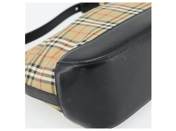 BURBERRY Nova Check Schultertasche Canvas Beige Gold Auth 182559 - Ansicht 11