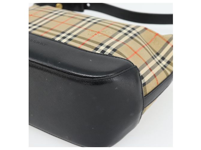 BURBERRY Nova Check Schultertasche Canvas Beige Gold Auth 182559 - Ansicht 12