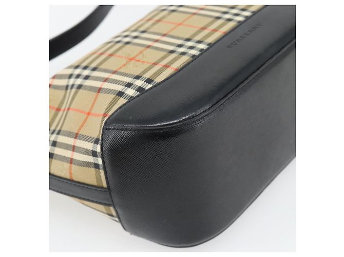 BURBERRY Nova Check Schultertasche Canvas Beige Gold Auth 182559 - Ansicht 13