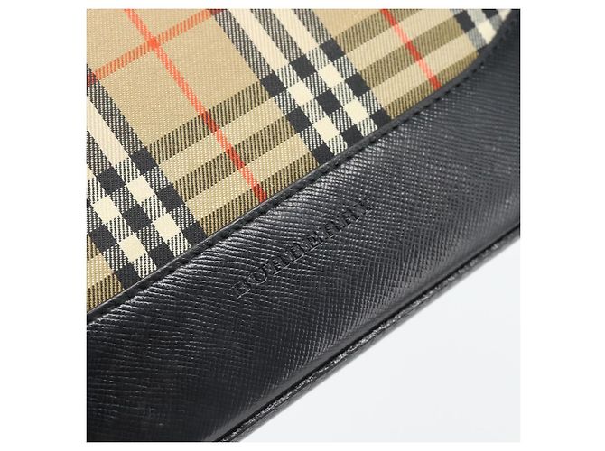 BURBERRY Nova Check Schultertasche Canvas Beige Gold Auth 182559 - Ansicht 14