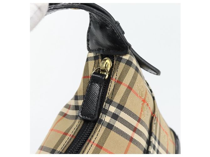 BURBERRY Nova Check Schultertasche Canvas Beige Gold Auth 182559 - Ansicht 15
