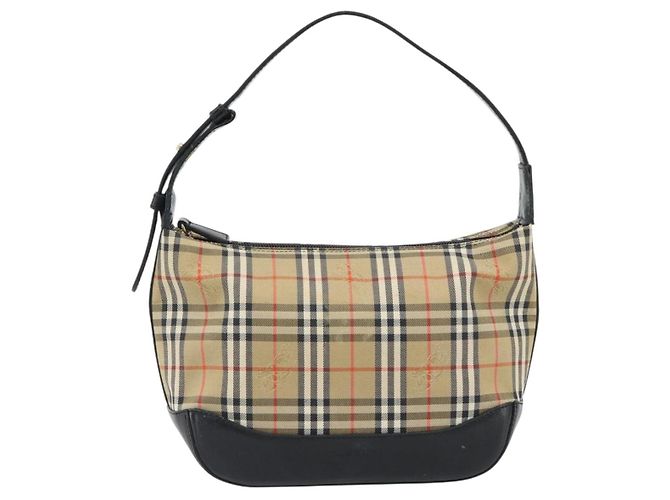 BURBERRY Nova Check Schultertasche Canvas Beige Gold Auth 182559 - Ansicht 2