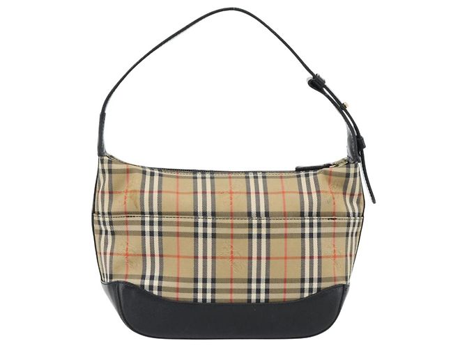 BURBERRY Nova Check Schultertasche Canvas Beige Gold Auth 182559 - Ansicht 3
