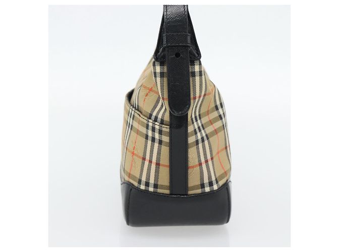 BURBERRY Nova Check Schultertasche Canvas Beige Gold Auth 182559 - Ansicht 4