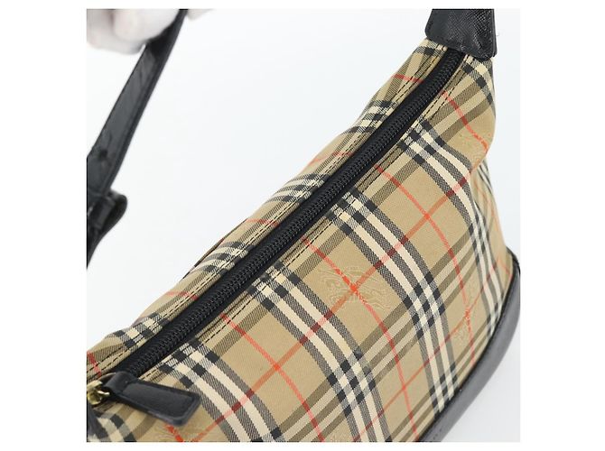 BURBERRY Nova Check Schultertasche Canvas Beige Gold Auth 182559 - Ansicht 6