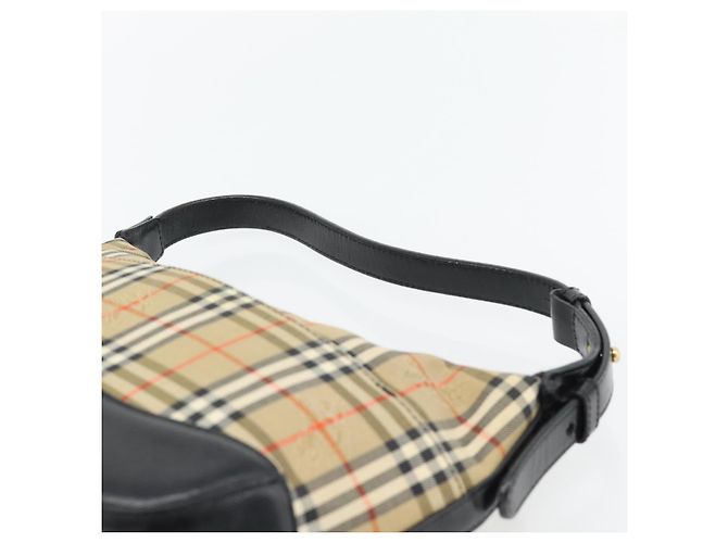 BURBERRY Nova Check Schultertasche Canvas Beige Gold Auth 182559 - Ansicht 8