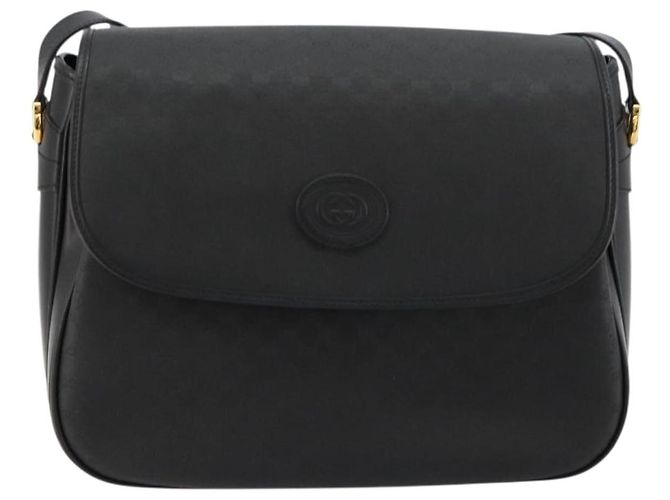Borsa a Spalla GUCCI Micro GG Supreme PVC Nero Oro 001 256 1044 Auth 180209 D'oro - vista 2
