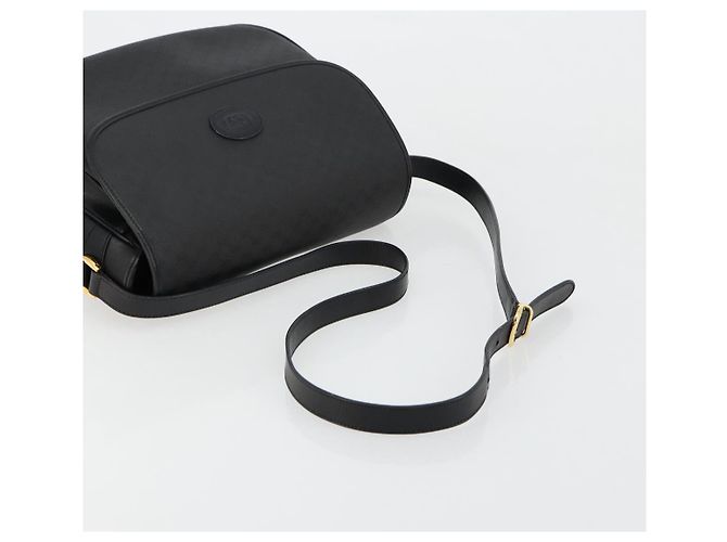 Borsa a Spalla GUCCI Micro GG Supreme PVC Nero Oro 001 256 1044 Auth 180209 D'oro - vista 7