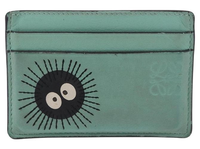 LOEWE Studio Ghibli Susuwatari Spirited Away Tarjetero de cuero Auth 167363M Verde - vista 13