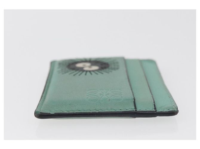 LOEWE Studio Ghibli Susuwatari Spirited Away Tarjetero de cuero Auth 167363M Verde - vista 3