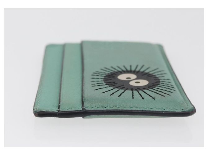 LOEWE Studio Ghibli Susuwatari Spirited Away Tarjetero de cuero Auth 167363M Verde - vista 4