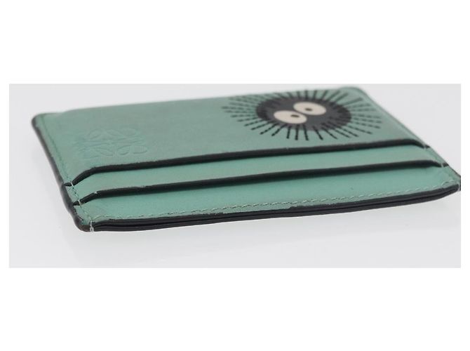 LOEWE Studio Ghibli Susuwatari Spirited Away Tarjetero de cuero Auth 167363M Verde - vista 5