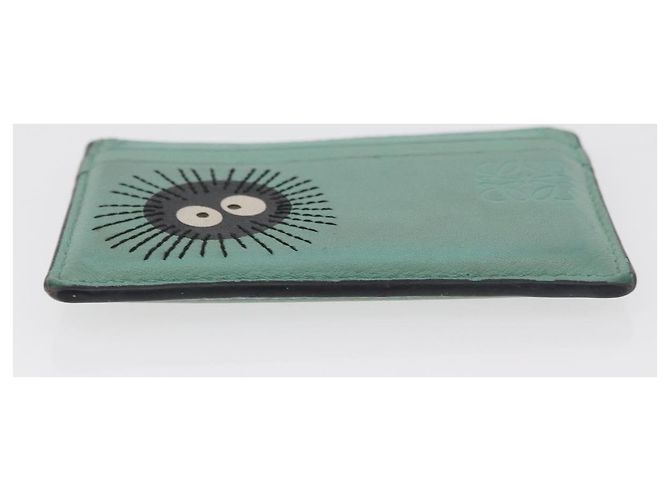 LOEWE Studio Ghibli Susuwatari Spirited Away Tarjetero de cuero Auth 167363M Verde - vista 6
