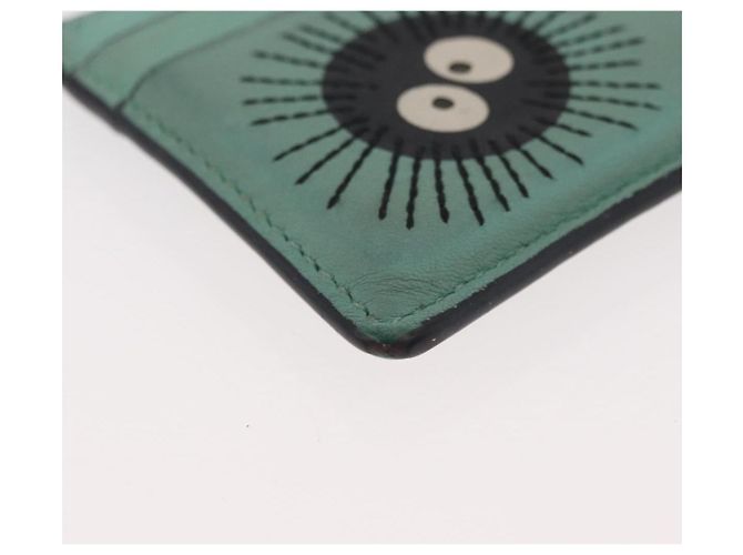 LOEWE Studio Ghibli Susuwatari Spirited Away Tarjetero de cuero Auth 167363M Verde - vista 7