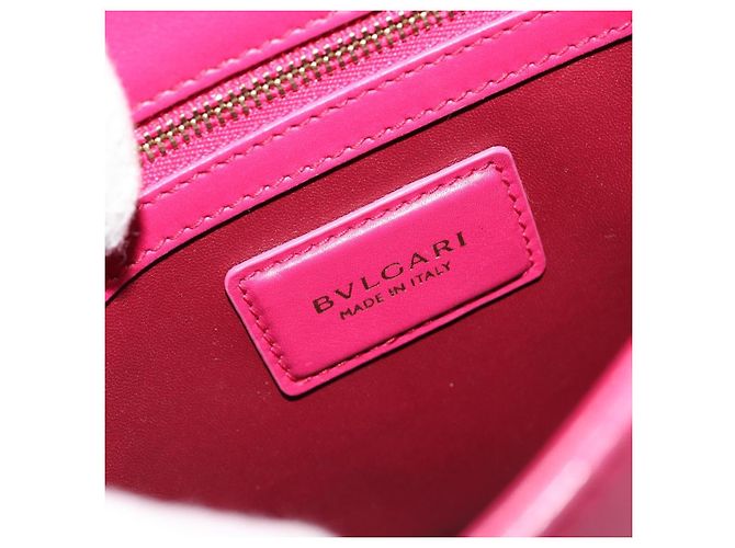 Bulgari Borsa a Spalla con Catena BVLGARI in Pelle Pink Gold Auth BA13069A Rosa D'oro - vista 17
