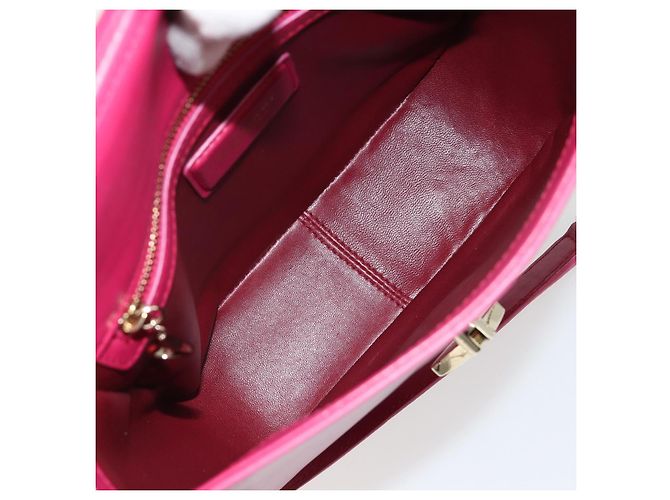 Bulgari Borsa a Spalla con Catena BVLGARI in Pelle Pink Gold Auth BA13069A Rosa D'oro - vista 18