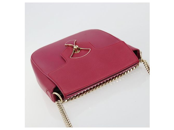 Bulgari Borsa a Spalla con Catena BVLGARI in Pelle Pink Gold Auth BA13069A Rosa D'oro - vista 6