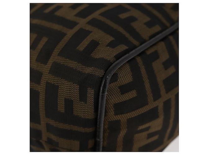 Borsa a tracolla FENDI Zucca Canvas Nero Marrone Auth bs35401 - vista 10