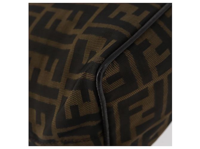 Borsa a tracolla FENDI Zucca Canvas Nero Marrone Auth bs35401 - vista 12
