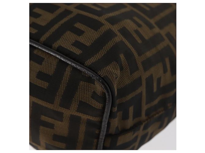 Borsa a tracolla FENDI Zucca Canvas Nero Marrone Auth bs35401 - vista 13