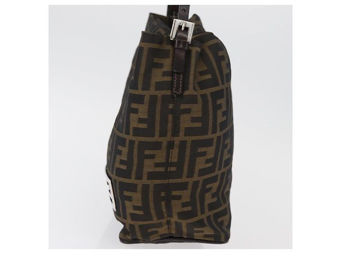 Borsa a tracolla FENDI Zucca Canvas Nero Marrone Auth bs35401 - vista 4