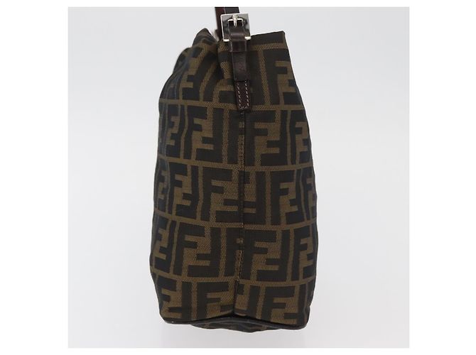 Borsa a tracolla FENDI Zucca Canvas Nero Marrone Auth bs35401 - vista 5