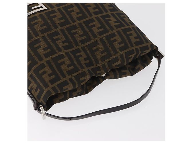 Borsa a tracolla FENDI Zucca Canvas Nero Marrone Auth bs35401 - vista 6