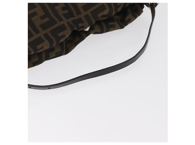 Borsa a tracolla FENDI Zucca Canvas Nero Marrone Auth bs35401 - vista 7