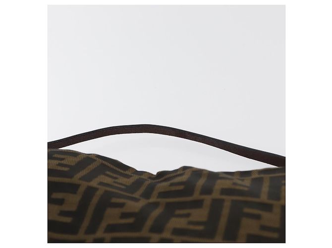 Borsa a tracolla FENDI Zucca Canvas Nero Marrone Auth bs35401 - vista 8