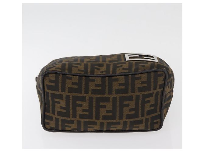 Borsa a tracolla FENDI Zucca Canvas Nero Marrone Auth bs35401 - vista 9