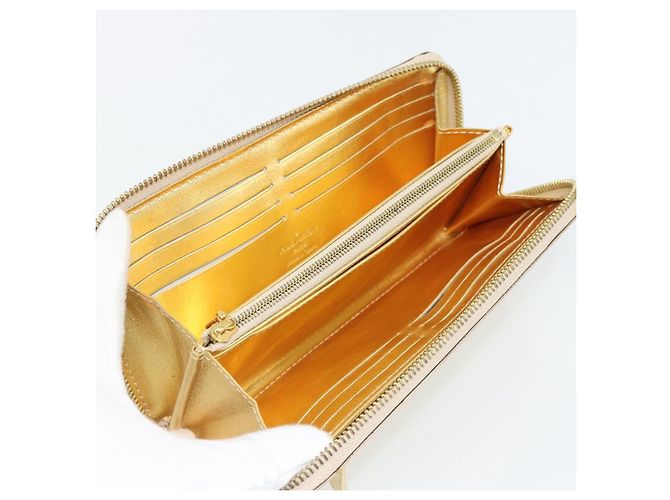 LOUIS VUITTON Cartera Zippy Long Suhari Gold M95569 LV Auth 182314A Dorado - vista 14
