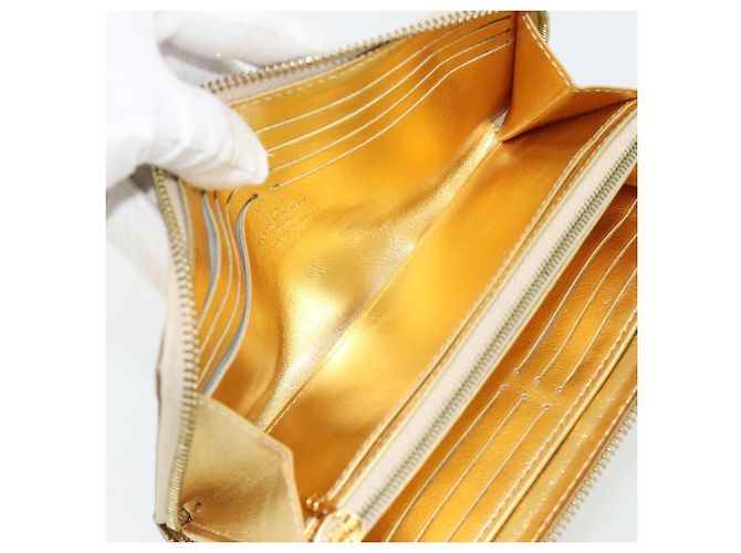 LOUIS VUITTON Cartera Zippy Long Suhari Gold M95569 LV Auth 182314A Dorado - vista 15