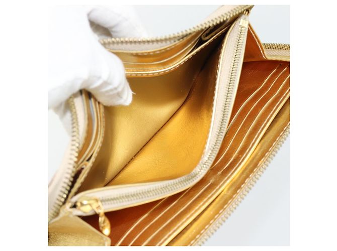 LOUIS VUITTON Cartera Zippy Long Suhari Gold M95569 LV Auth 182314A Dorado - vista 16
