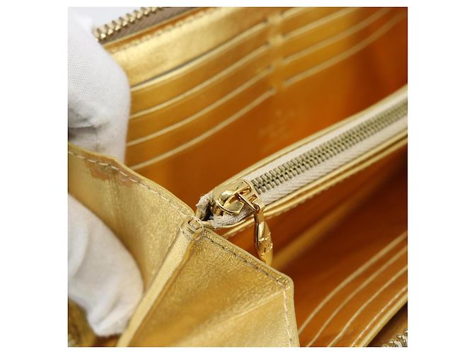 LOUIS VUITTON Cartera Zippy Long Suhari Gold M95569 LV Auth 182314A Dorado - vista 17