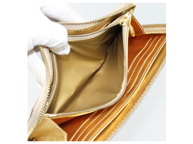 LOUIS VUITTON Cartera Zippy Long Suhari Gold M95569 LV Auth 182314A Dorado - vista 18