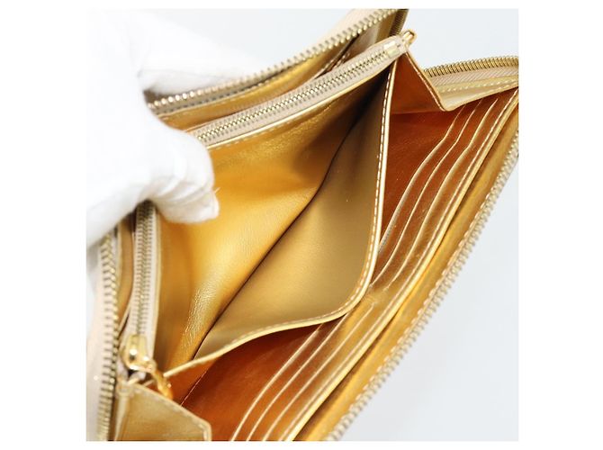 LOUIS VUITTON Cartera Zippy Long Suhari Gold M95569 LV Auth 182314A Dorado - vista 19