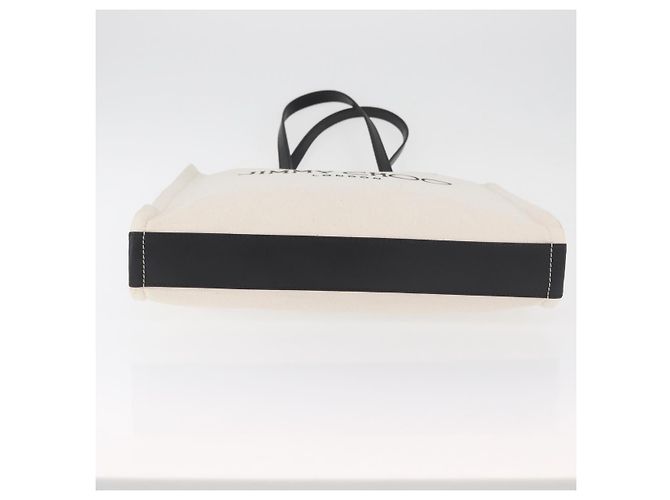 Jimmy Choo Tote Bag Canvas Ivory Silver Auth bs35392A Silber Roh - Ansicht 10