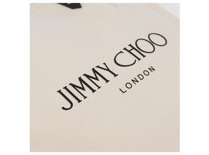 Jimmy Choo Tote Bag Canvas Ivory Silver Auth bs35392A Silber Roh - Ansicht 15