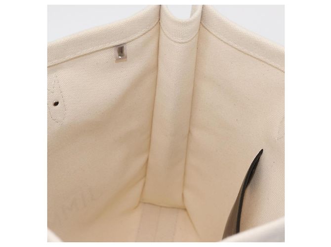 Jimmy Choo Tote Bag Canvas Ivory Silver Auth bs35392A Silber Roh - Ansicht 20