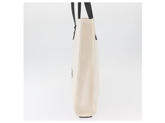 Jimmy Choo Tote Bag Canvas Ivory Silver Auth bs35392A Silber Roh - Ansicht 5