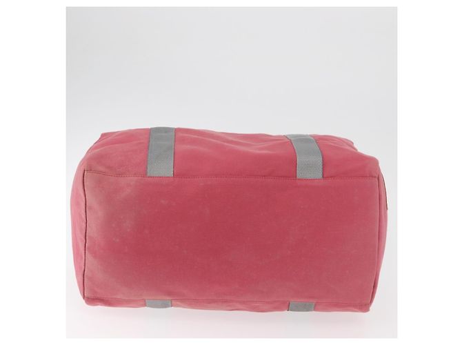 PRADA Boston Bag Canvas Rosa Silber Authentisch 181809 Pink - Ansicht 10