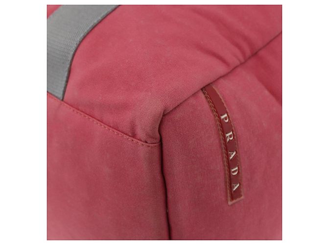 PRADA Boston Bag Canvas Rosa Silber Authentisch 181809 Pink - Ansicht 12