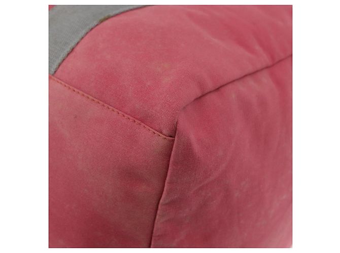 PRADA Boston Bag Canvas Rosa Silber Authentisch 181809 Pink - Ansicht 14