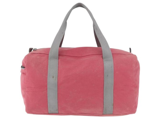 PRADA Boston Bag Canvas Rosa Silber Authentisch 181809 Pink - Ansicht 2