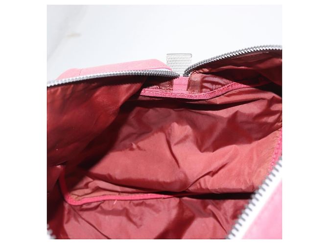 PRADA Boston Bag Canvas Rosa Silber Authentisch 181809 Pink - Ansicht 21